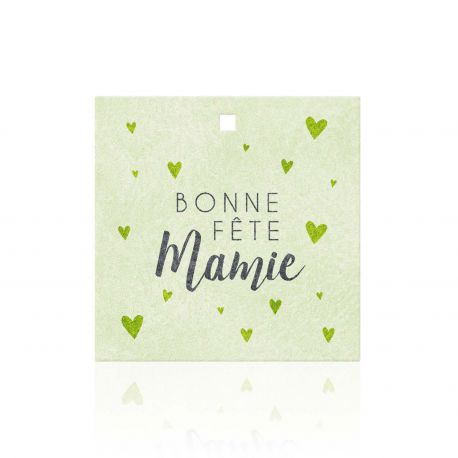 Coeur touché velour - Bonne fête mamie X 10 - Carte message JESO