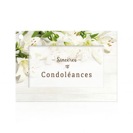 Fleur de fleur - Sincères condoléances X 10 - Carte message JESO