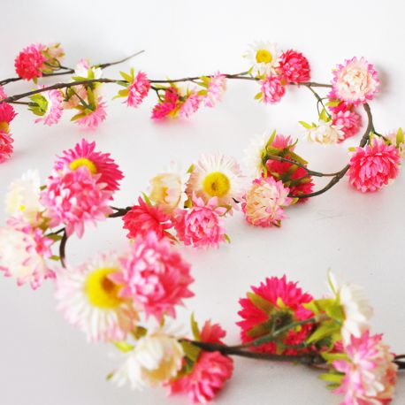 Jocaflor | Guirlande de fleurs roses - 180 cm - fleurs artificelles
