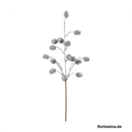 Branches de pommes de pin argent 62 cm x 2 - Noël Florissima