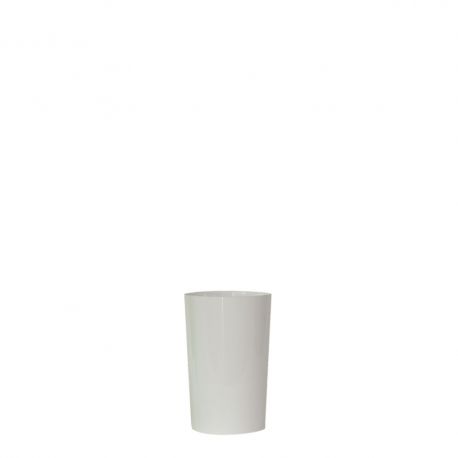 Vase polycarbonate blanc diam 15 H 23 cm - TECARFLOR