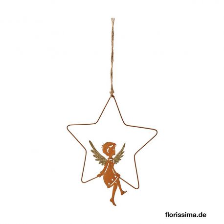 Anges sur étoile en métal 16 cm x 4 - Noël Florissima