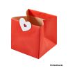 Sac en papier rouge Coeur  X8 - 12x12cm-Déco Florissima