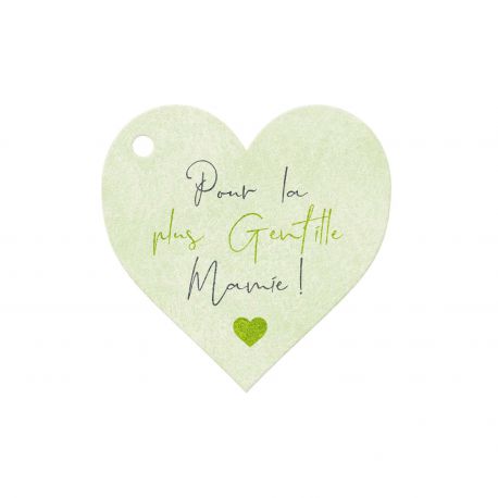 Coeur touché velour-Pour la plus gentille Mamie X10 - Carte message
