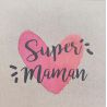 Carte de voeux carrée kraft "Super Maman" x10 cartes