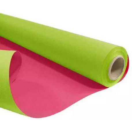 Rouleau kraft duo vert/fushia 80 cm x 40 m - Emballage Clayrtons