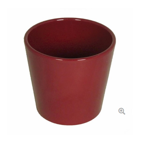 Pot orchidée céramique Rouge vin D 13,5 H 12,5 cm