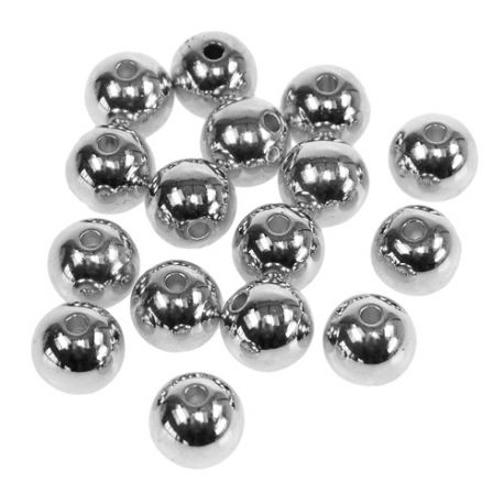 Jocaflor | Perles métalliques argent 30 mm x 24 pièces