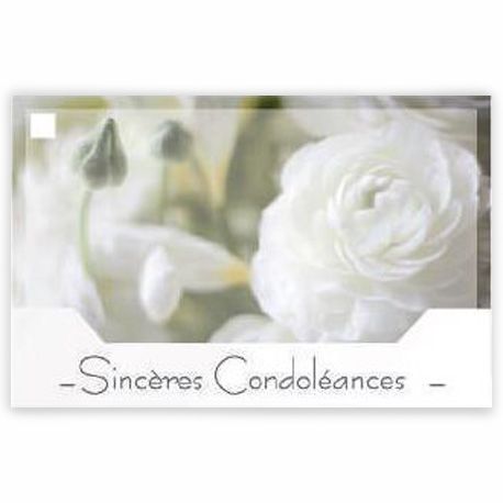 Silenzio - Sincères condoléances X 10 - Carte message JESO