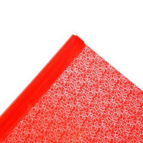 Rouleau opaline motif boucle rouge 80 cm x 40 m - Emballage PNP