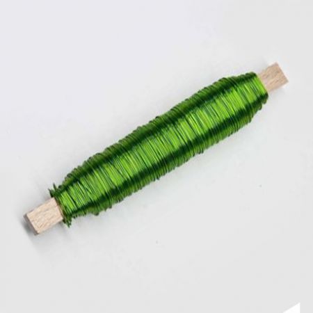 Fil de fer vert à enrouler, 0,70 mm, env. 33 m, Art floral - produits  naturels - plumes - matériel