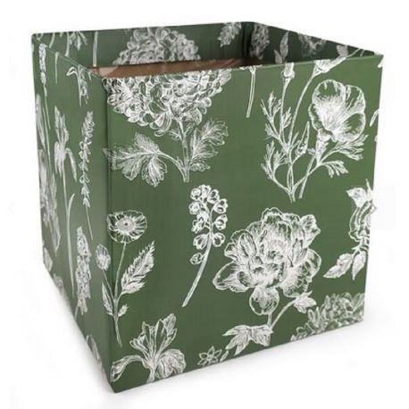 Cachepot Botanical carton Vert 10.5x10.5x10cm X 10 pcs- Clayrto
