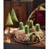 Sapin de noêl vert avec support bois 13 x 6.5 x 40 - Noël Florissima