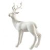 Cerf décoratif blanc en céramique 17 x 10 x 23 cm - Noël Florissima