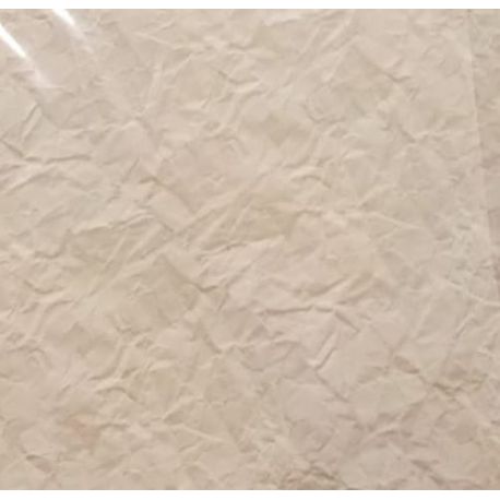 Rosace collerette beige motif froissé D60 cm 50feuilles métalisés
