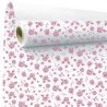 Kraft blanchi motif rose-80cm x 40m-Emballage Clayrton's