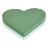 Coeur mousse verte Dia35 cm fond polystyrène Lot de 2