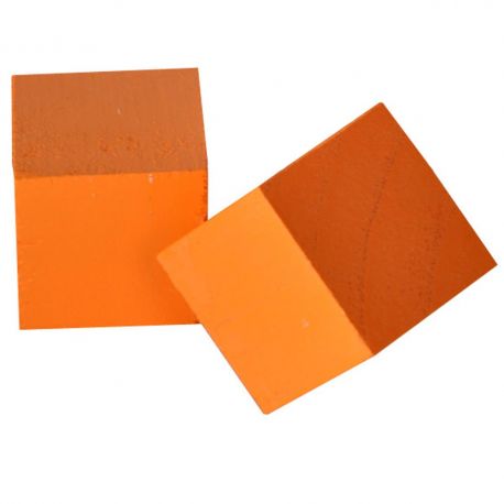 Cube en bois orange diam. 7 cm x 3 pièces