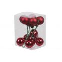 Jocaflor | Christmas balls 25 mm red matched on wire x 12 pieces
