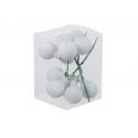 Jocaflor | Christmas balls 25 mm satin white on wire x 12 pieces