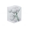 Jocaflor | Christmas balls 25 mm satin white on wire x 12 pieces