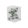 Jocaflor | Christmas balls 25 mm silver shiny on wire x 12 pieces