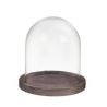 Jocaflor | Cloche en verre sur socle en bois D14cm H21cm