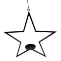 Jocaflor | Décoration étoile porte bougie métal noir 38.5cm
