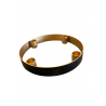 Jocaflor | Cercle en métal noir et or avec 4 portes bougies - D21cm