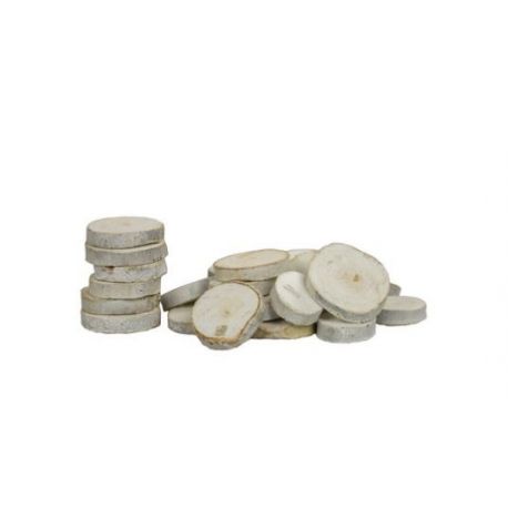 Jocaflor | Sachet de 100 rondelles de bois blanchi 2-3cm