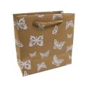 Jocaflor | Sac en papier Kratf avec motif papillon blanc - 16x8x16 cm x 12 pcs
