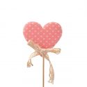 Jocaflor | Pique coeur rose à pois 6.5cm H10cm x 10 pièces