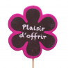 Jocaflor | Pique fleur Plaisir d'offrir - cerise - 6cm x 15cm - 10 pièces