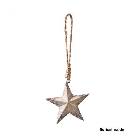 Jocaflor | Set de 6 étoiles décoratif en bois à suspendre - 7.5x7.5x2.8cm