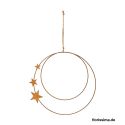 Jocaflor | Cercle à suspendre avec étoile en métal - Rouille - D 33 cm