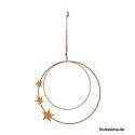 Jocaflor | Cercle à suspendre avec étoile en métal - Rouille - D 21 cm