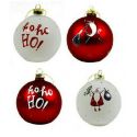 Jocaflor | Set de 4 boules de Noël avec motif - 8 cm - 4 pièces