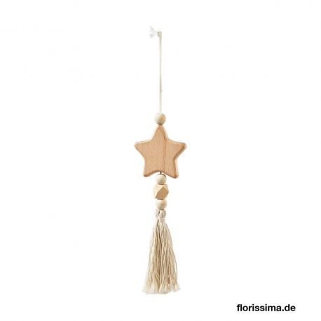 Jocaflor | Set de 4 décorations à suspendre étoile - perles - L25cm