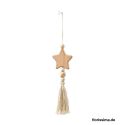 Jocaflor | Set de 4 décorations à suspendre étoile - perles - L25cm
