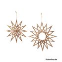 Jocaflor | Set de 2 étoiles en bois décoratifs à suspendre- 24x24/26x26 cm