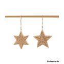 Jocaflor | Set de 2 étoiles en bois décoratifs à suspendre- 11x11 cm