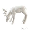 Jocaflor | Cerf décoratif blanc en céramique - 19x8x14 cm