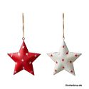 Jocaflor | Set de 6 étoiles rouge/blanc à suspendre - 11cm