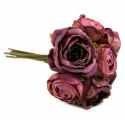 Jocaflor | Bouquet de rose violet- 28cm - Fleurs artificielles