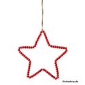 Jocaflor | Set de 3 étoiles perles rouge à suspendre - D13cm