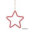 Jocaflor | Set de 3 étoiles perles rouge à suspendre - D13cm