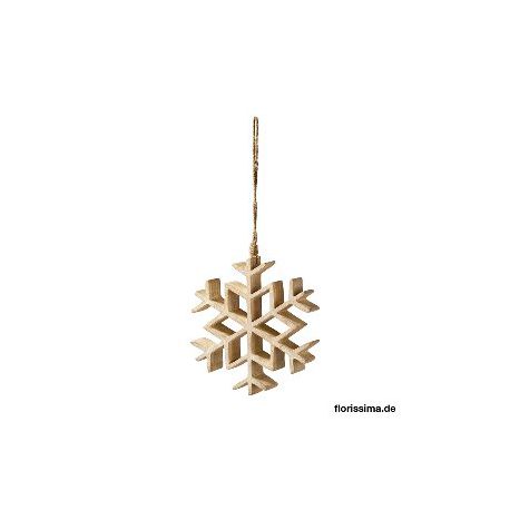 Flocon de neige en bois à suspendre 20 cm - Noël Florissima
